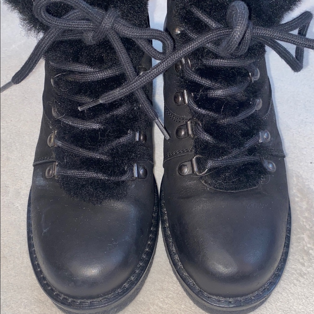Pajar waterproof leather shearling lace up women’s boots Sz 7.5 - Picture 2 of 12